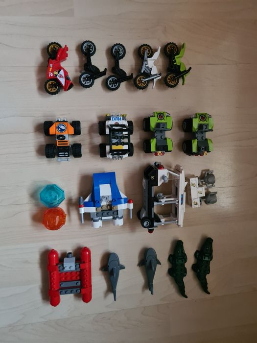 Lego,city,rechin,crocodil,barca,motocicleta,politie,vehicule