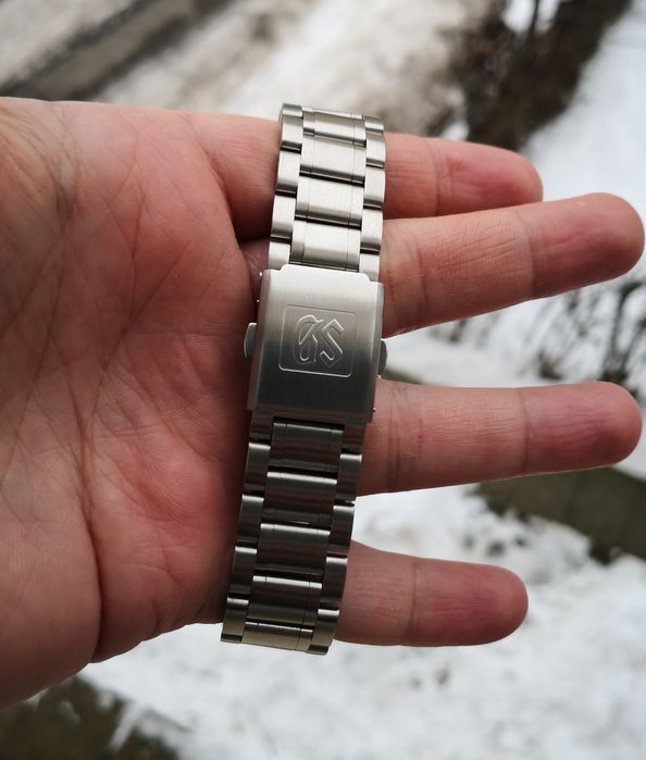 Ceas automatic Grand Seiko Mod Night Birch bratara metalica cutie lemn