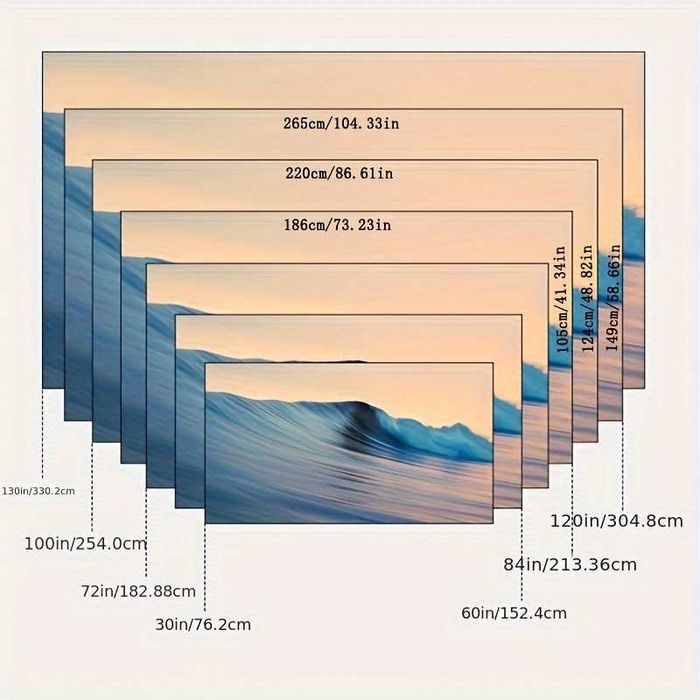 120/84/100инчa метален антирефлексен проекторен екран 16:9 Сгъваем
