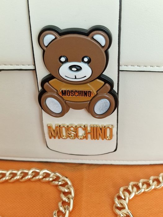 Geanta Moschino,editie limitată,logo metalic auriu, Italia
