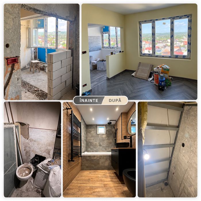 Renovari si amenajari interioare: instalatii sanitare, electrice, bai, parchet, gresie, lavabil, glet, faianta, zugravit, debarasari