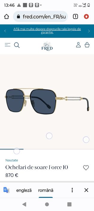 Ochelari Fred gold shiny Endura