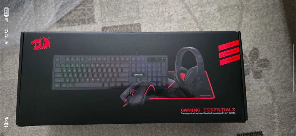 Kit Gaming RedDragon (mouse, tastatura, mousepad, casti)