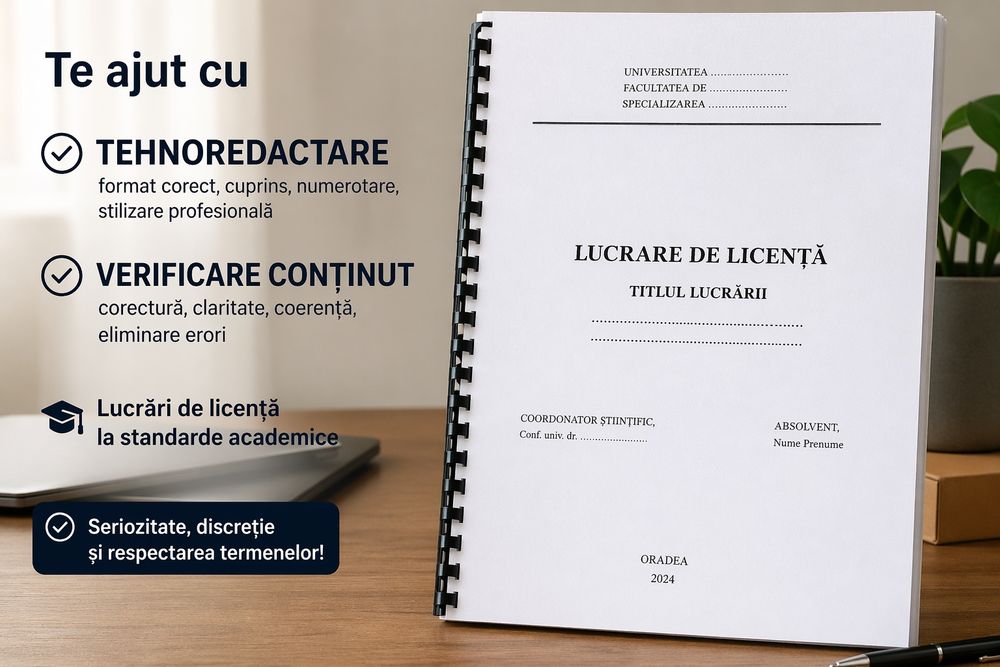 Tehnoredactare și verificare licențe