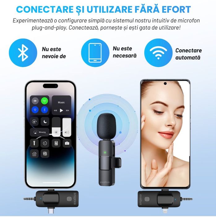 Set 2 Microfoane Lavaliera Profesionale, Exaltus®