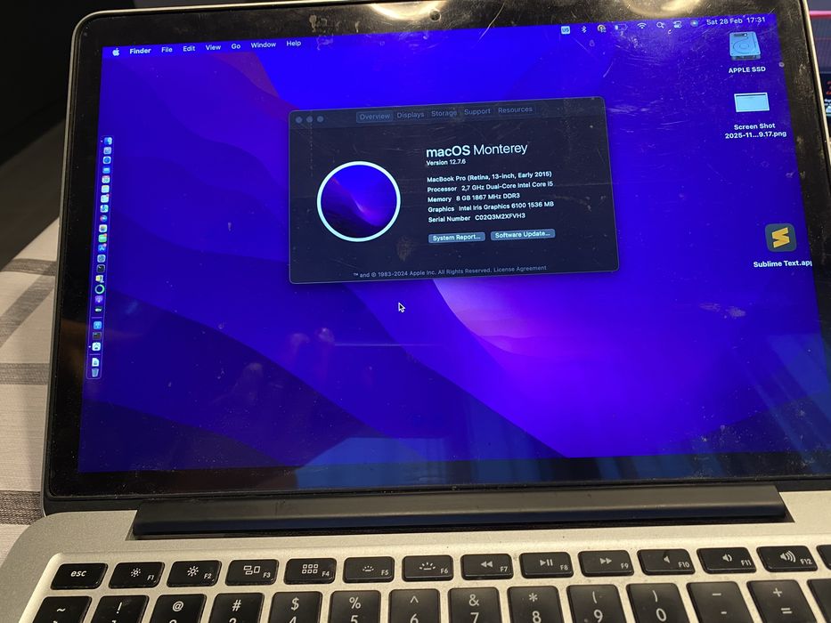 Продам macbook pro 13 retina 2015