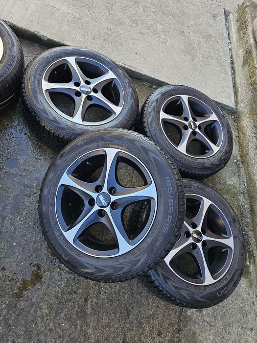 Jante 5 x 100 cu anvelope iarna 185 65 15