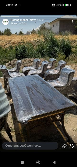 : Rotang mebellari to'plami / Hovli va barlar uchun / Sifatli