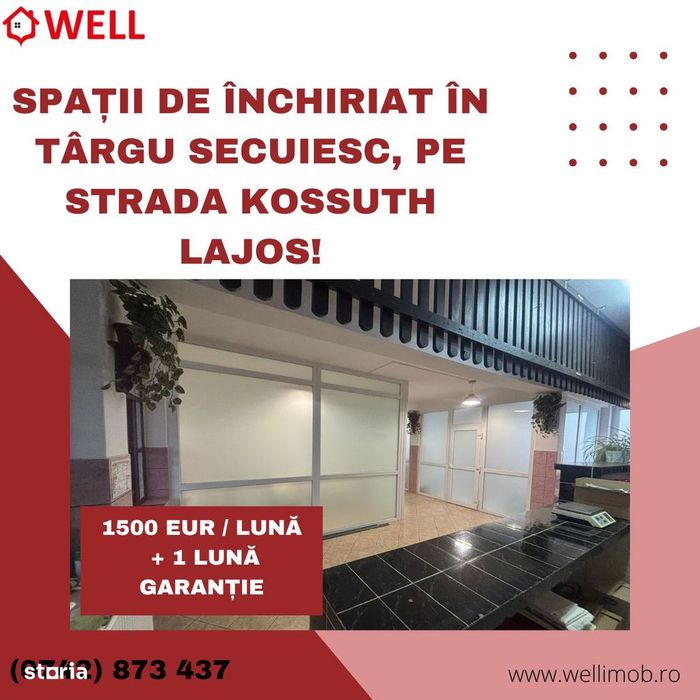 Spații de închiriat în Târgu Secuiesc, pe strada Kossuth Lajos!