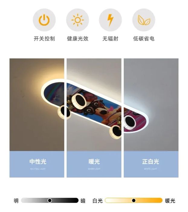 LED лампа Скейтборд за таван с дистанционно