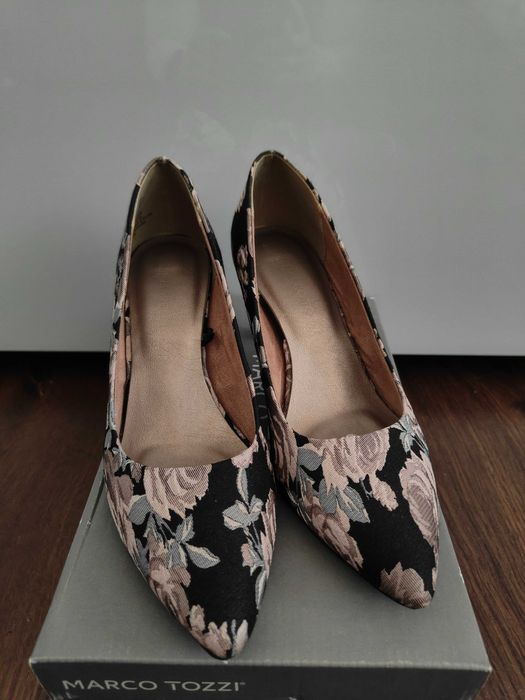 Pantofi stiletto Marco Tozzi material textil