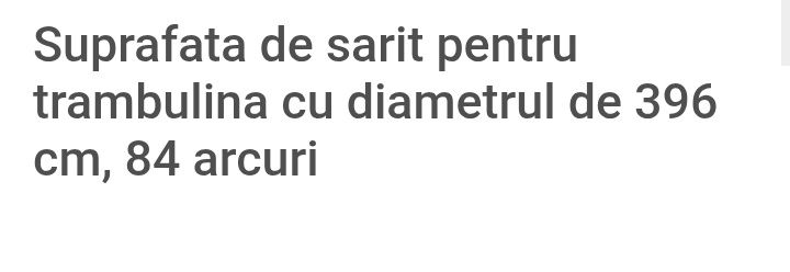 Suprafata de sarit pentru trambulina cu diametrul de 396 cm, 84 arcuri
