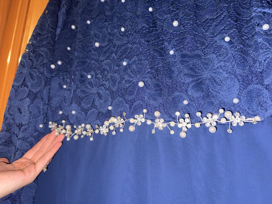 Rochie albastra cu perle, marimea 5XL