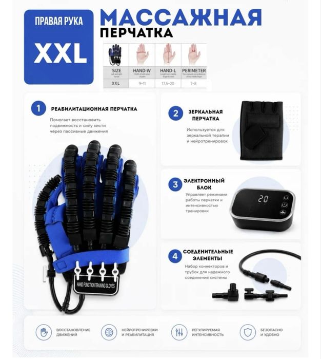 Перчатка массажная xxl правая