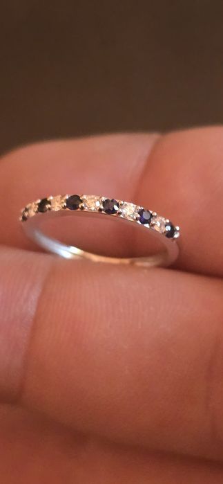 Inel aur safire si diamante naturale