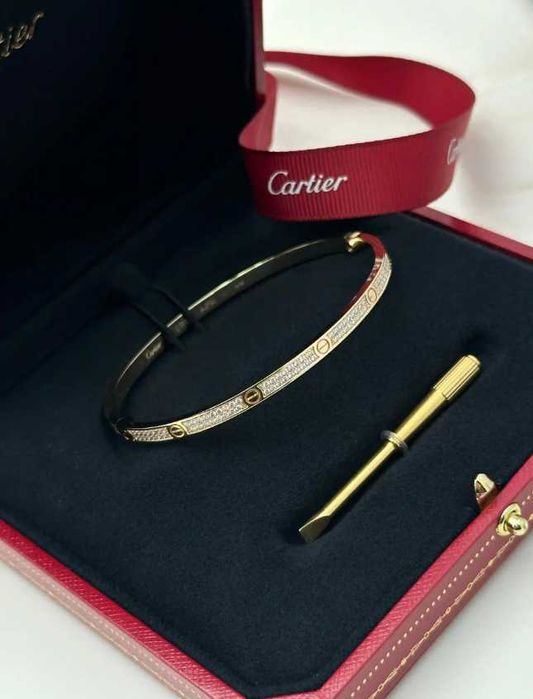 Brățară Cartier Love Aurie cu Cristale - nouă, în cutie