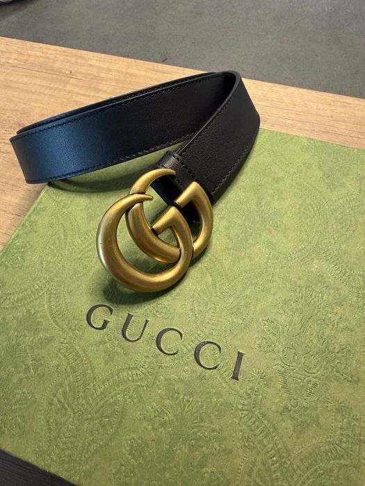 Curea Gucci originală, piele naturală, neagră