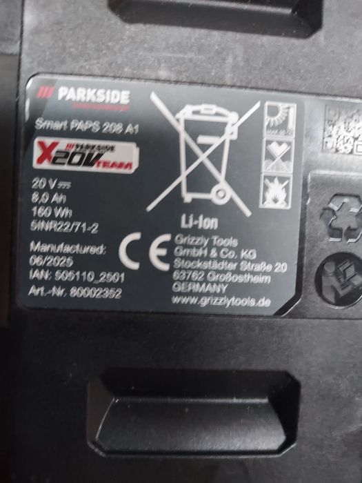 Acumulator parkside 20V cu 8Ah
