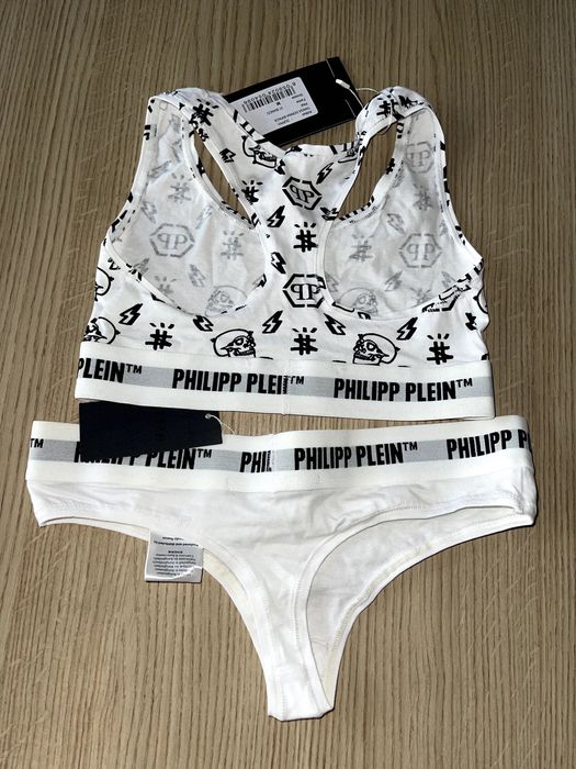 Сет сутиен топ бельо бикини филип плейн черен philipp plein pp