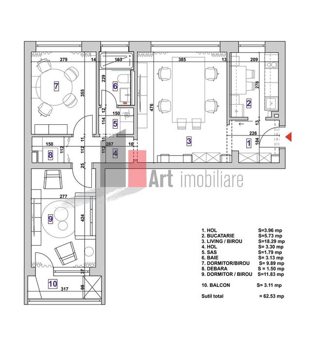 Vindem apartament  3 camere, Plaza