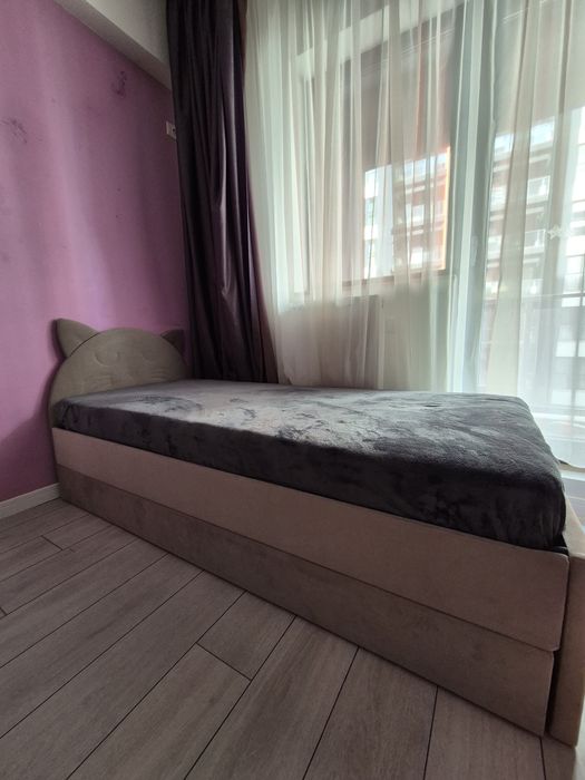 Pat copil 90x200 Pisica cu spatiu depozitare.