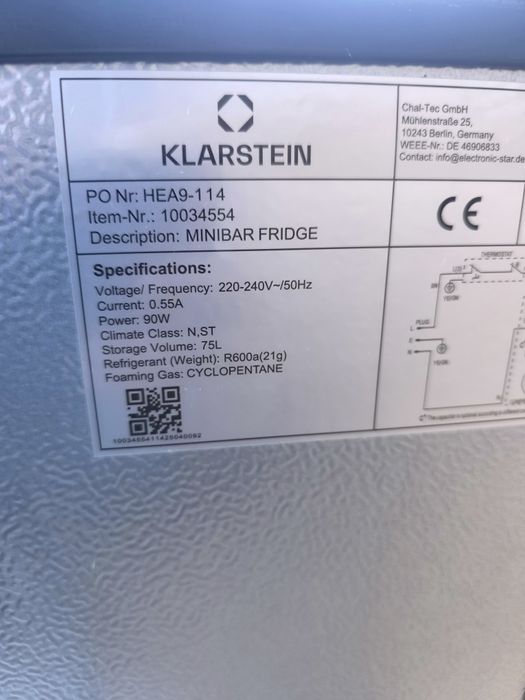 Мини хладилник Klarstein Delaware 75 литра с камера