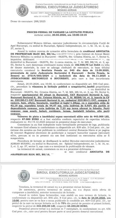 Vânzare apartament reducere 25%