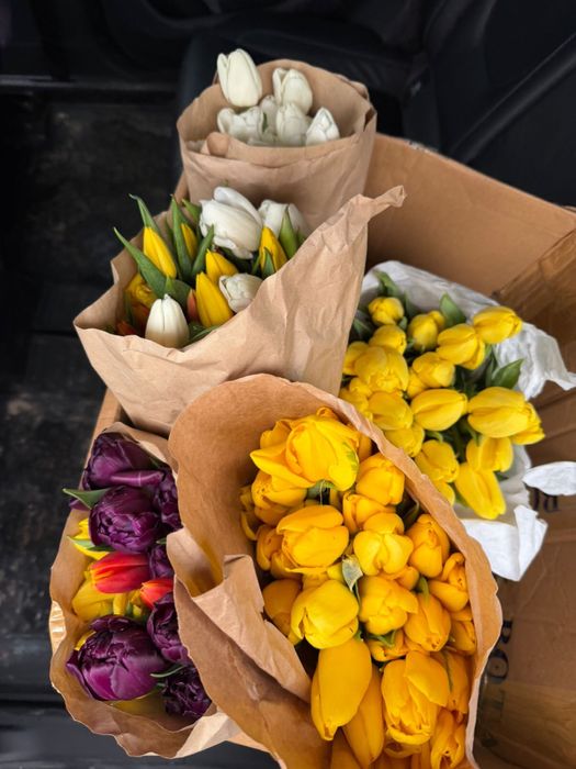 Тюльпаны дешево.