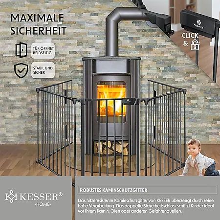 Предпазна преграда с врата за камина , деца и домашни любимци, игра