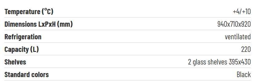 Витрина за вграждане Tecfrigo Karina 97 QB SP