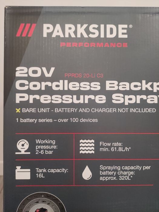 Pulverizator 20 V Parkside Performance pompa de stropit atomizor