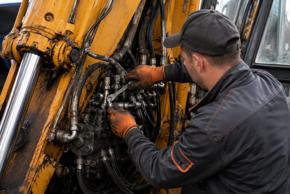 Reparații hidraulice excavatoare / utilaje – pompe, cilindri, distribuitoare