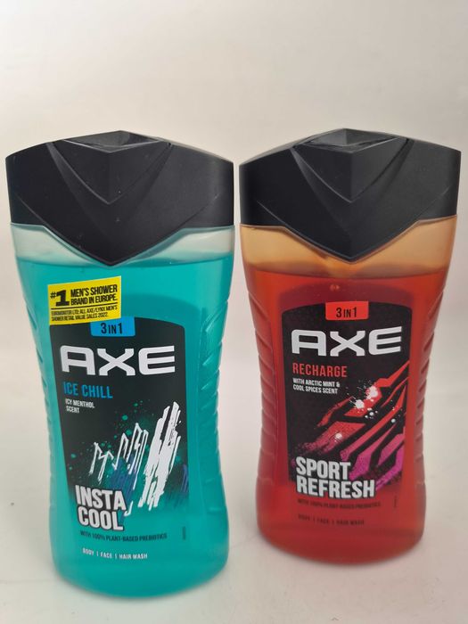 1 бр-2.99€ 3 бр-6.99€ AXE душ гел 3в1 250мл, микс аромати
