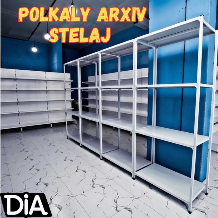 Polkaly stellaj, arxiv tokchasi Акция, метал архивный стеллаж
