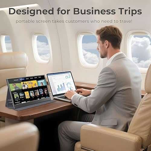 Нов 15.6'' Преносим IPS Монитор USB-C HDMI за Лаптоп PS5 Xbox с калъф