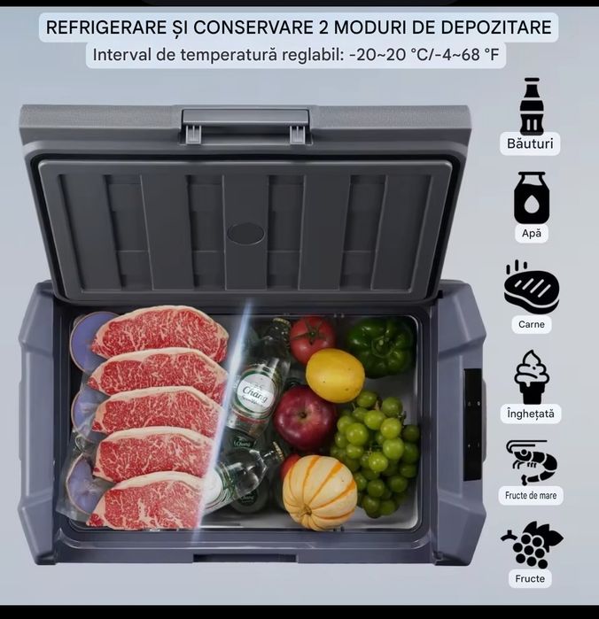 Frigider auto lada frigorifica congelator VEVOR 30/37/45L  compresor 12V 24V 220V