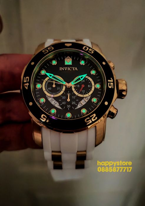 часовник INVICTA Pro Diver SCUBA white Gold 48 mm, Инвикта нов