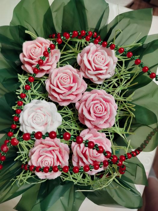 Букет из мыльных роз