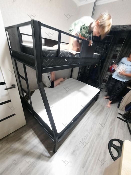 Двухъярусная Кровать Металлическая, Икки Каватли Кровать Теимир, Евро