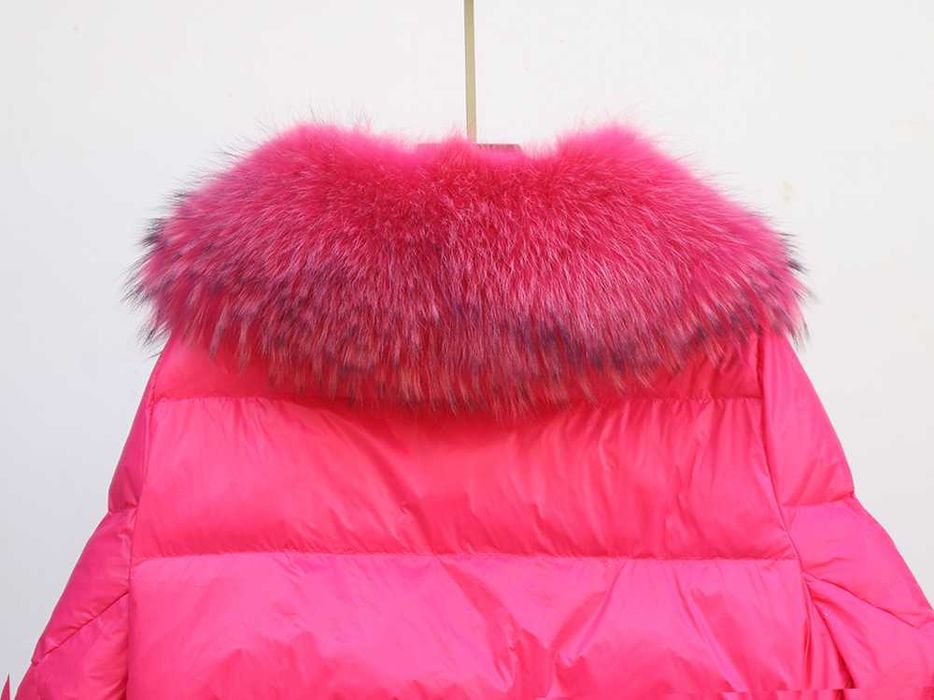 Дамско пухено яке с яка от лисица