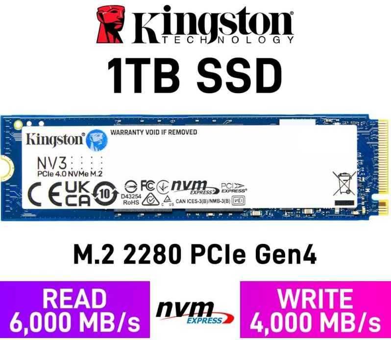 SSD 1TB Kingston NV3 6000MB/sec PCIe 4.0 slot m.2 NVME nou sigilat