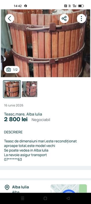 Teasc dimensiuni mari
