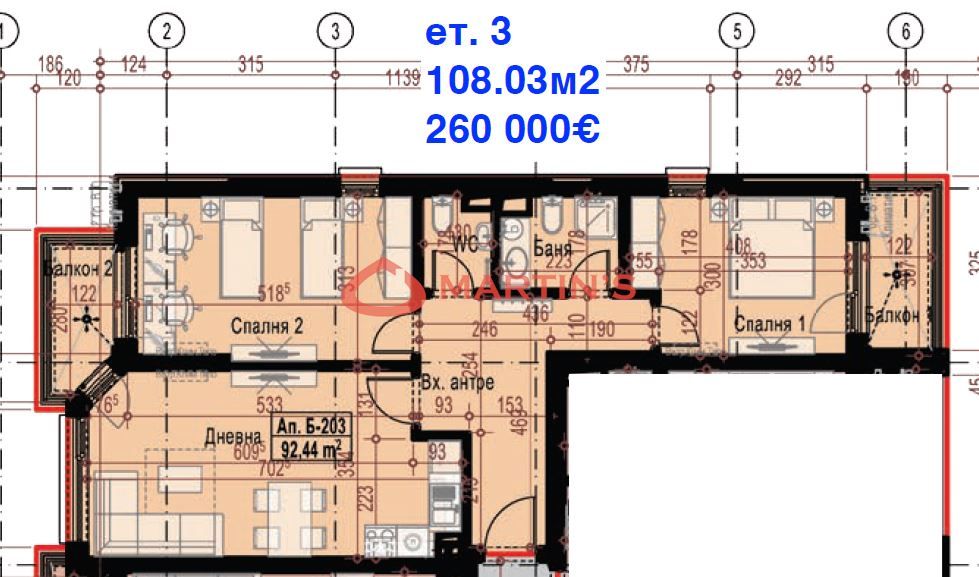 3-стаен в София-Малинова Долина площ 108 цена 260000