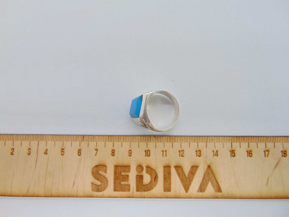 Inel mare din argint si turcoaz, Mexic