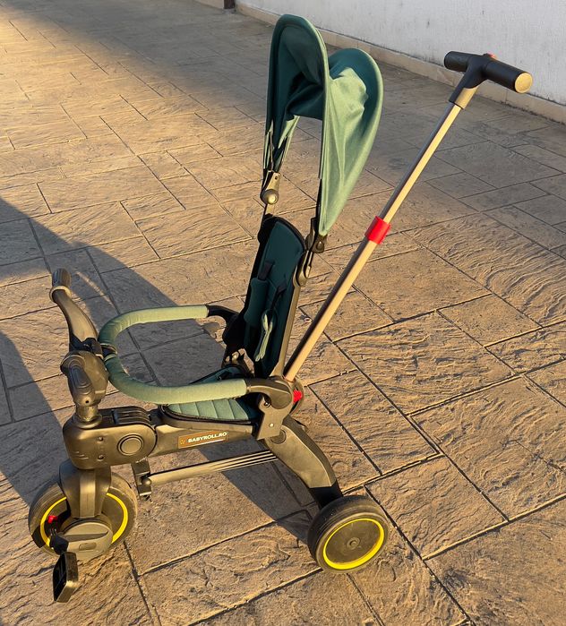 Tricicletă multifuncțională pentru copii , verde, ca și nouă