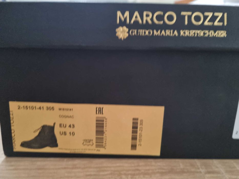 Нови италиянски кожени мъжки ботуши Marco Tozzi