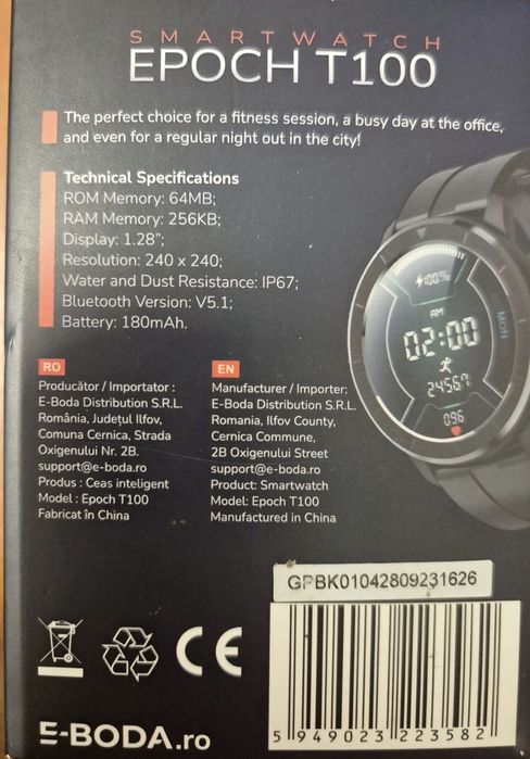 Ceas inteligent Smartwatch E-Boda Epoch T100