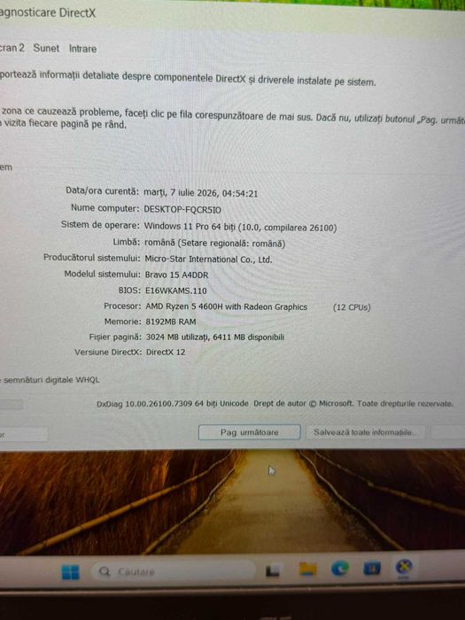 HOPE AMANET P2-  Laptop Msi Brava15 / Amd Ryzen 5 4600H / 8GB RAM / 256GB SSD