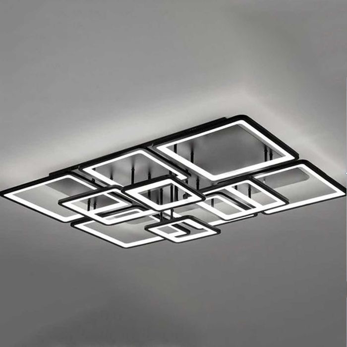 Абажур Луксозна LED 120W плафониера лампа плафон димируема квадрати