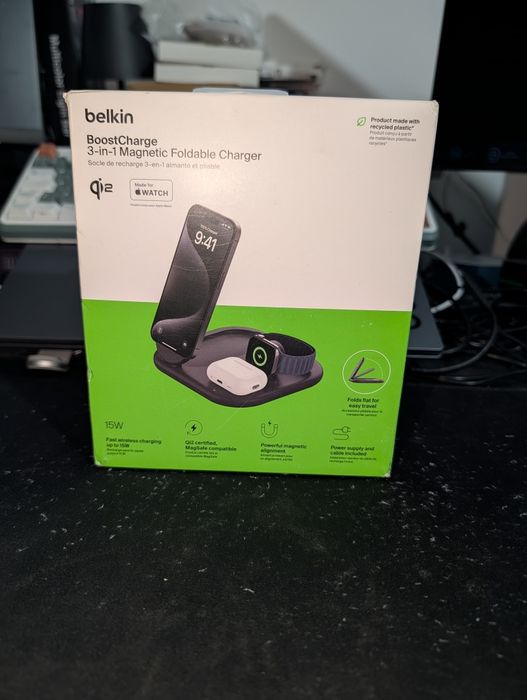 Încărcător Wireless 3-in-1 Belkin BoostCharge Qi2 15W Magsafe